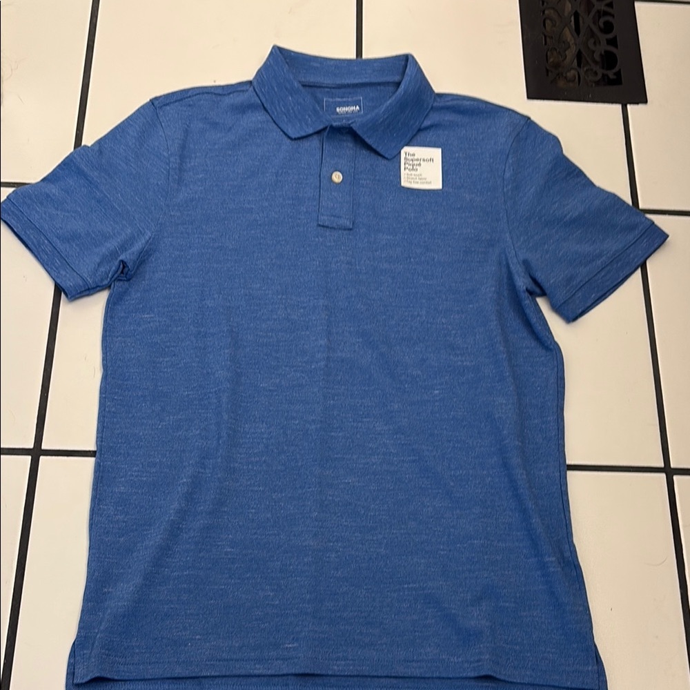 Men’s Blue Sonoma SS Polo shirt. Size small